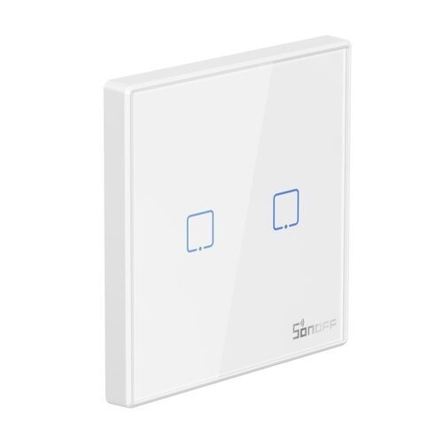 SONOFF 2 csatornás Wi-Fi gomb 433Mhz vezeték nélküli RF távirányító, fehér, T2EU2C-RF