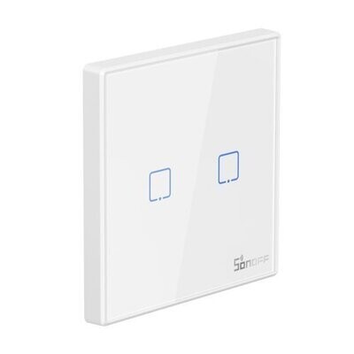 SONOFF 2 csatornás Wi-Fi gomb 433Mhz vezeték nélküli RF távirányító, fehér, T2EU2C-RF