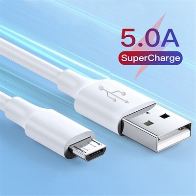 5A adat és töltőkábel, micro USB, 1 méteres, fehér