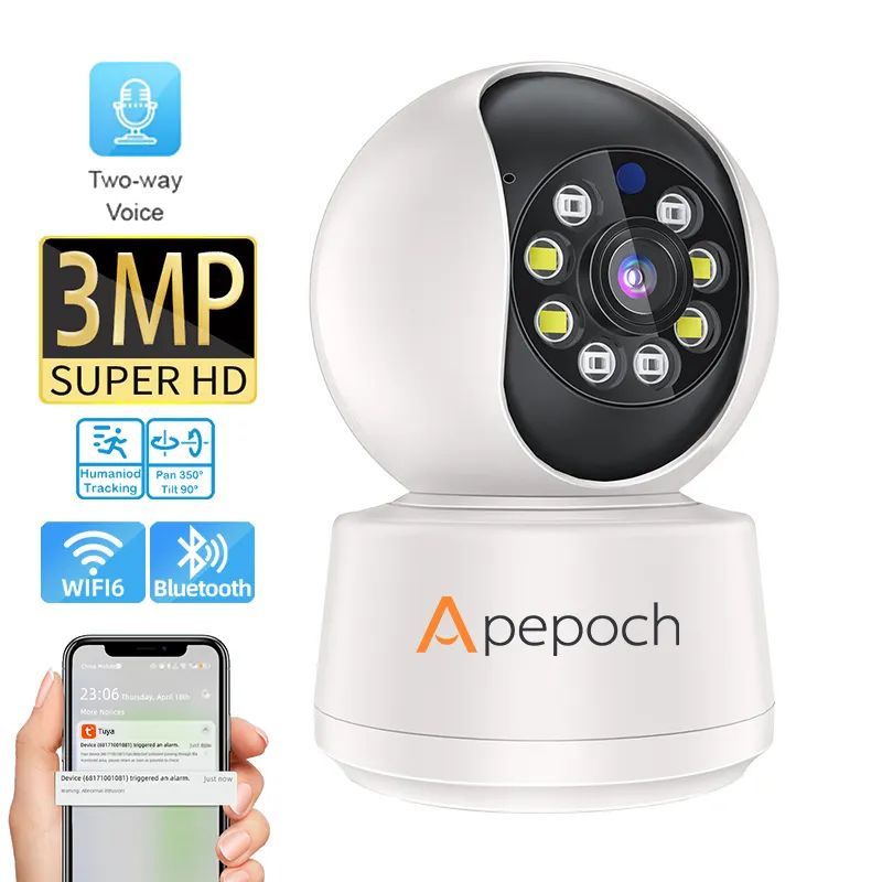 3MP HD wifi beltéri kamera WIFI (micro SD kártyás)