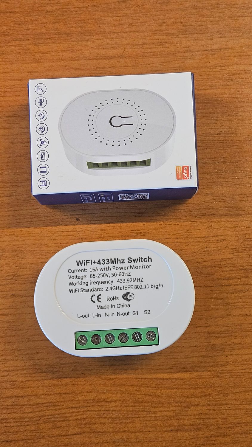 SMATRUL fogyasztásmérős 16A kapcsoló Tuya WiFi + RF433 2 utas (TMW402P-16A)