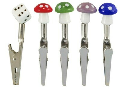 2.65&quot; CERAMIC TIP MUSHROOMS AND DICE CLIPS