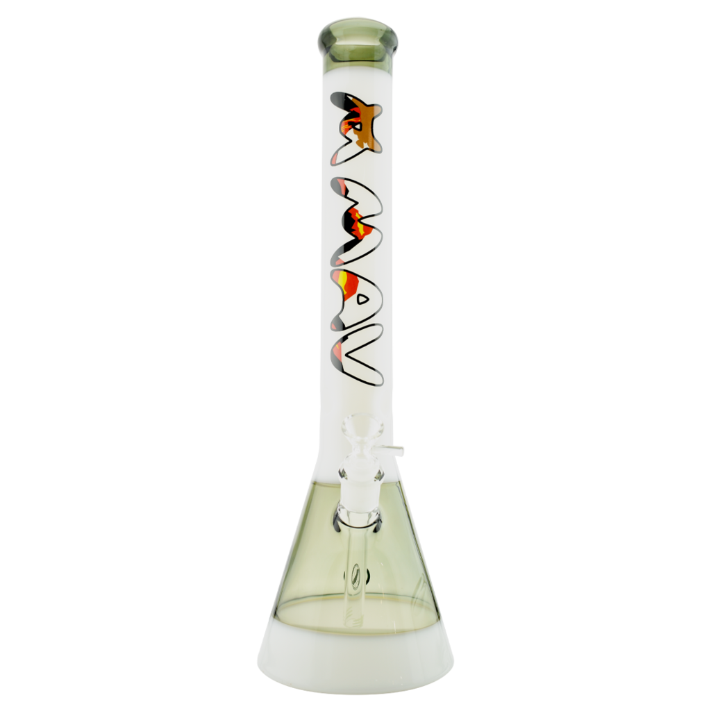 MAV GLASS 18&quot; BEAKER TRANSPARENT BLACK VOLCANO