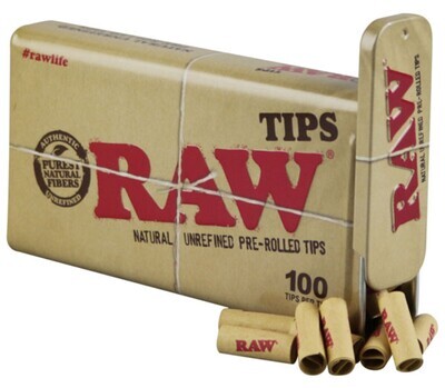 RAW PRE-ROLLED TIPS 100PC TIN