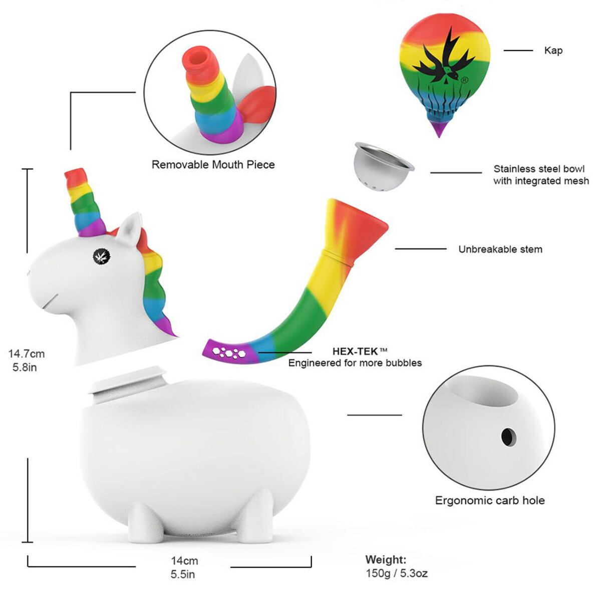 PIECEMAKER UNIKORN SILICONE WATERPIPE