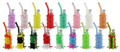 OIL BARREL SILICONE WATERPIPE 8.5&quot;