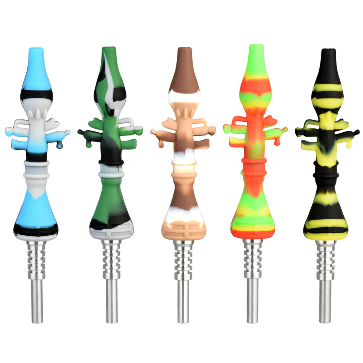 RPG SILICONE DAB STRAW TITANIUM TIP 5"