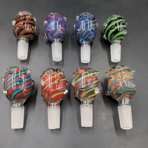 BOLD STRIPES SWIRL GLASS MARBLE GRIP HERB SLIDE