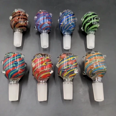 BOLD STRIPES SWIRL GLASS MARBLE GRIP HERB SLIDE