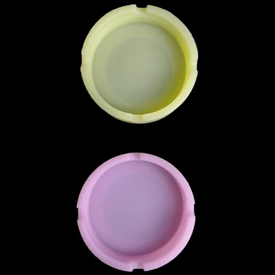 ASSORTED SINGLE SILICONE GLOW IN THE DARK ASHTRAY - 3.5&quot;