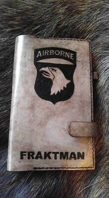 101st Airborne Screaming Eagle - Leather Military Book Cover - Military Notebook Cover - Personalized Military Journal