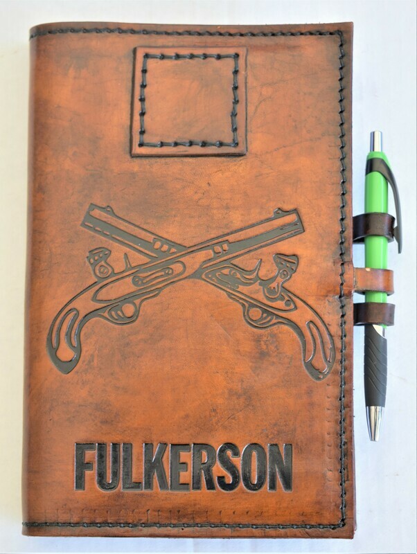 Military police cross pistols, Leather Book Cover, Personalized Police Notebook Cover, Personalized Military Journal, Men's Notebook, Combat
