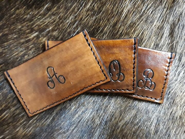 Monogrammed - minimalist wallet - card wallet - front pocket - slim