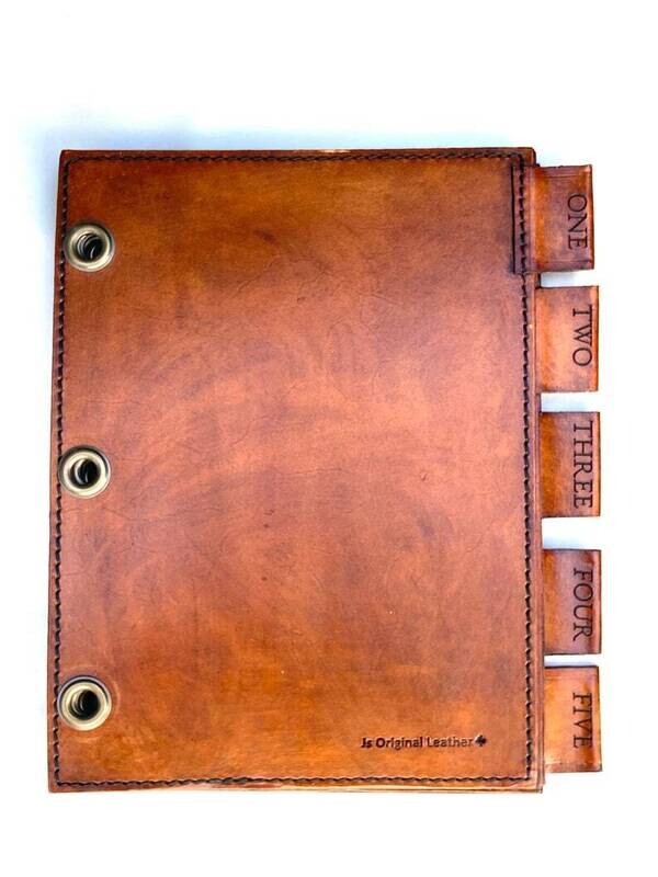 Leather Dividers for your Chief Charge Book, 3 Ring Dividers, Binder Organizer, Leather Book Divider, letter size leather tab, CCTI