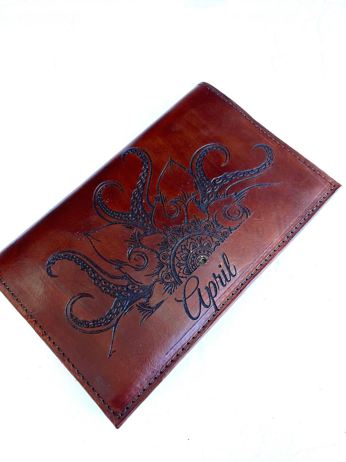 Mandala Octopus Customized Personal Leather Journal