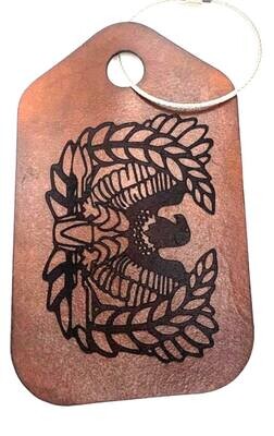 Military Luggage Tag, Eagle Rising, Essayons Castle, Cross Rifles Pistols or Cannons