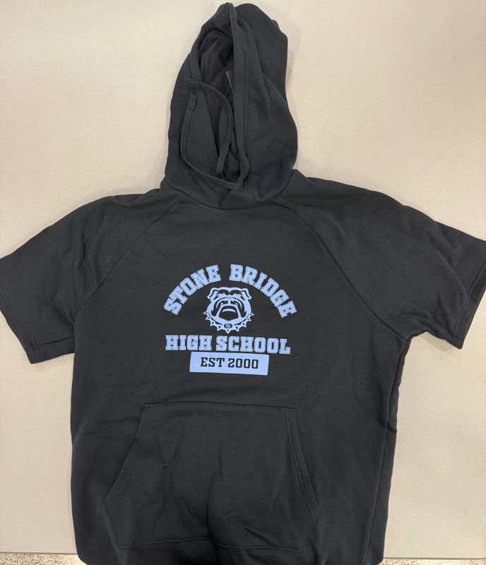 Black Short Sleeve Hoodie