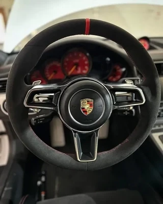 Full Custom Leather Steering Wheel for Porsche
