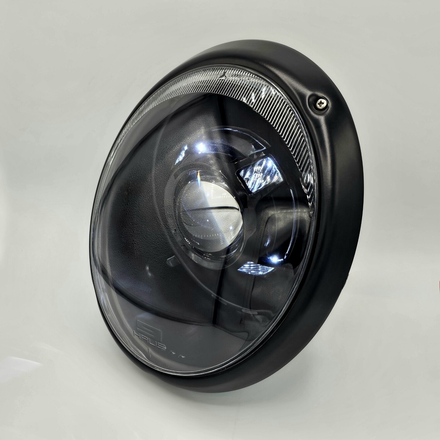 thumbnail image 2 of Pair 7 Inch LED Black Halo Headlights With DRL And Indicator DOT E Marked Original Cafe Racer Co. 2 of 4