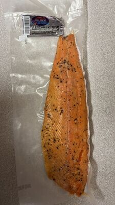 Delavi Hot Smoked & peppered Norwegian Salmon (+/- 1kg A Side) Price Is Per Kg