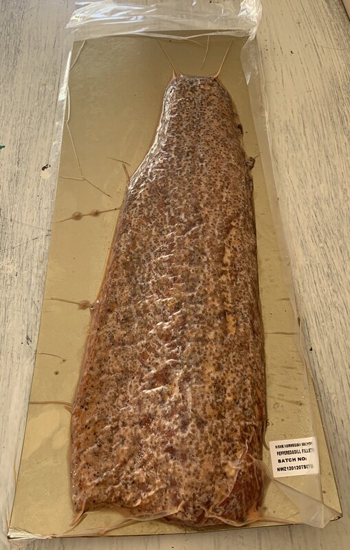 Hot Smoked &amp; peppered Norwegian Salmon (+/- 1.2kg per Side)