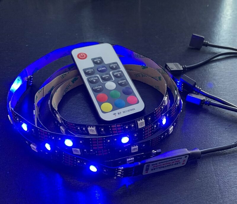 RGB LED Strip Light - 5V USB power required (USB power cable included)