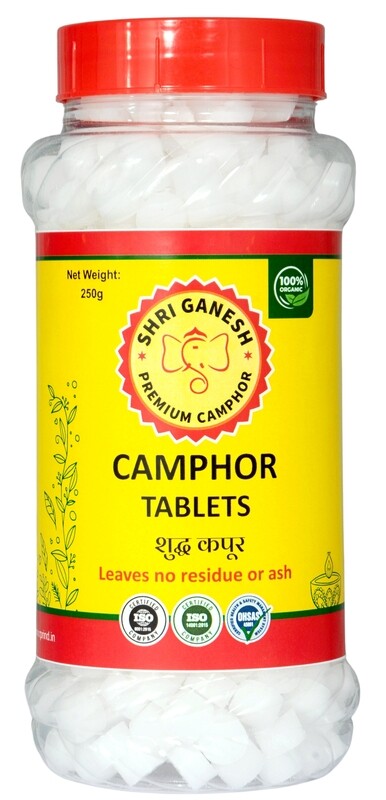 Shri Ganesh Premium Camphor Tablets - 250g X 1 Jar