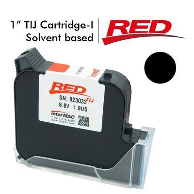 RED/Red Jet - Solvent based 1” Black Ink Cartridge