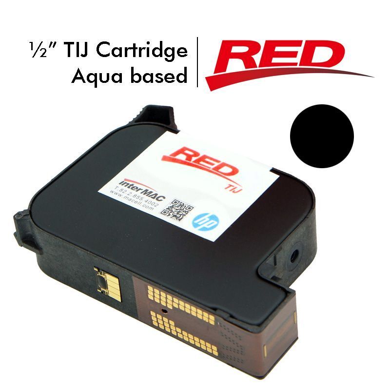 RED/Red Jet - zwarte inktcartridge op Aqua-basis ½”.