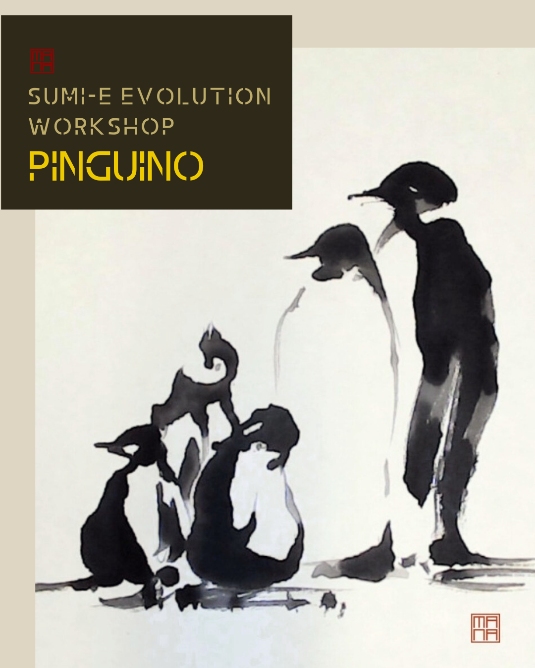 Sumi-e Evolution Workshop: pinguino