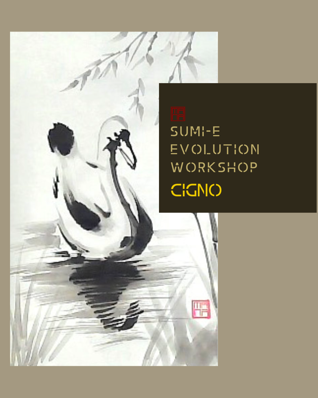 Sumi-e Evolution Workshop: il cigno