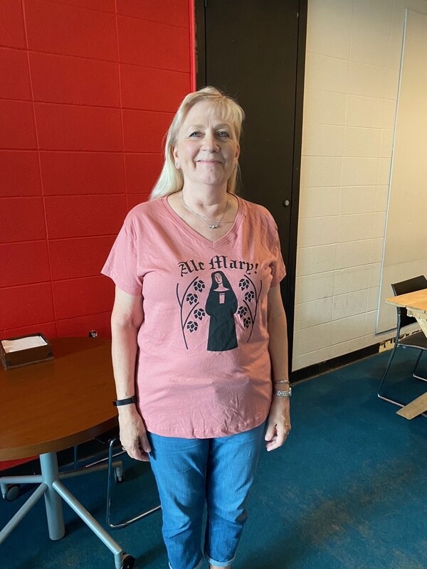Rose Women's V-Neck with Black Lettering