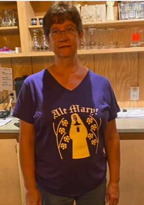 Purple Ale Mary Short Sleeve with Gold Lettering