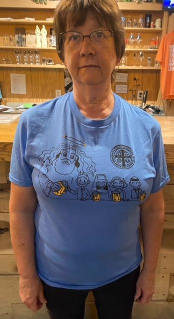 God & Beer Friends Short Sleeve T-Shirt Iris Blue