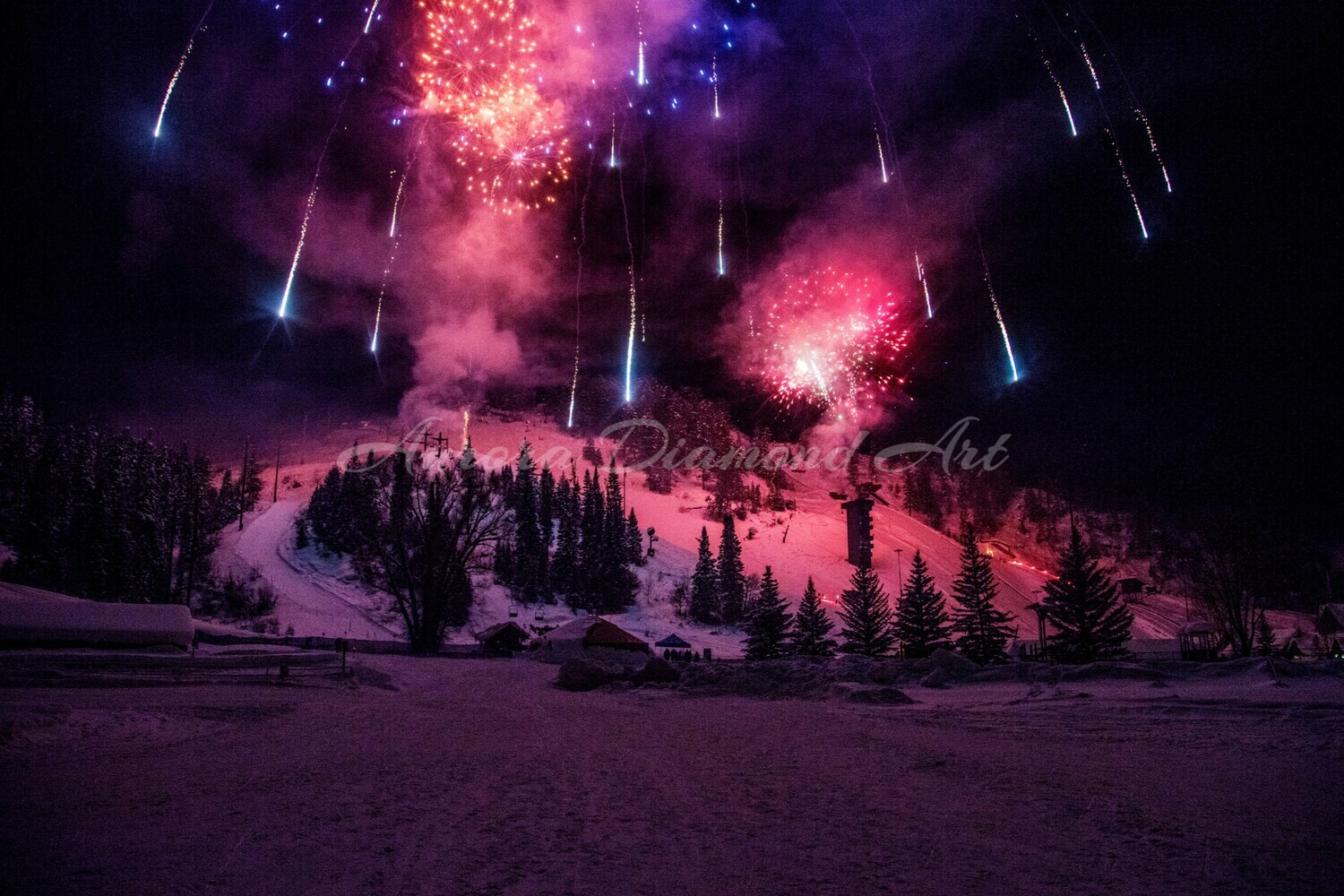 Fireworks In The Mountains Diamond Painting