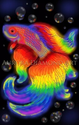 Rainbow Fighting Fish Diamond Painting