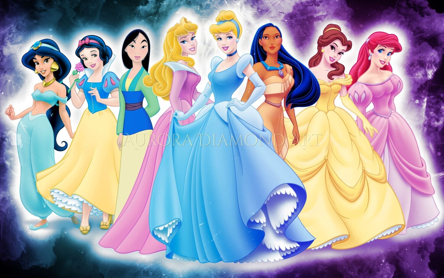 Disney Princesses Coloured Smoke Diamond Painting