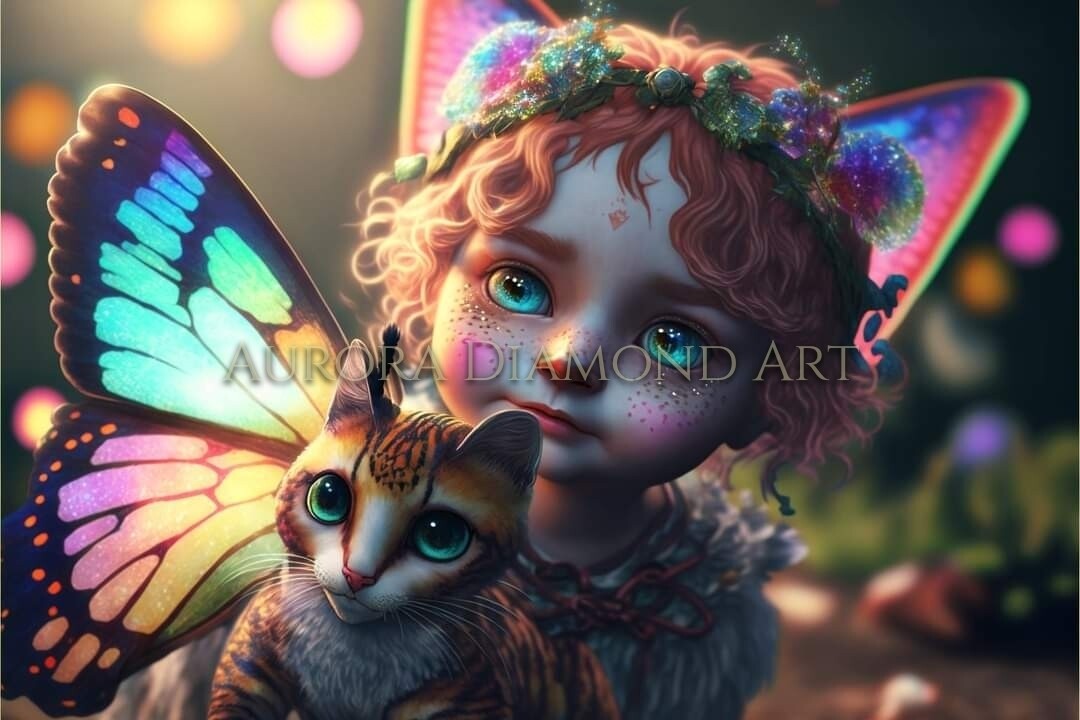 Fairy And Kitty 2 Diamond Painting