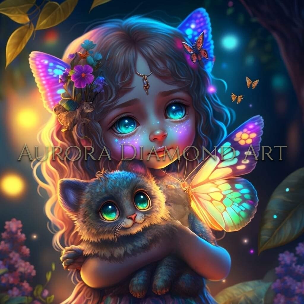 Fairy And Kitty 1 Diamond Painting