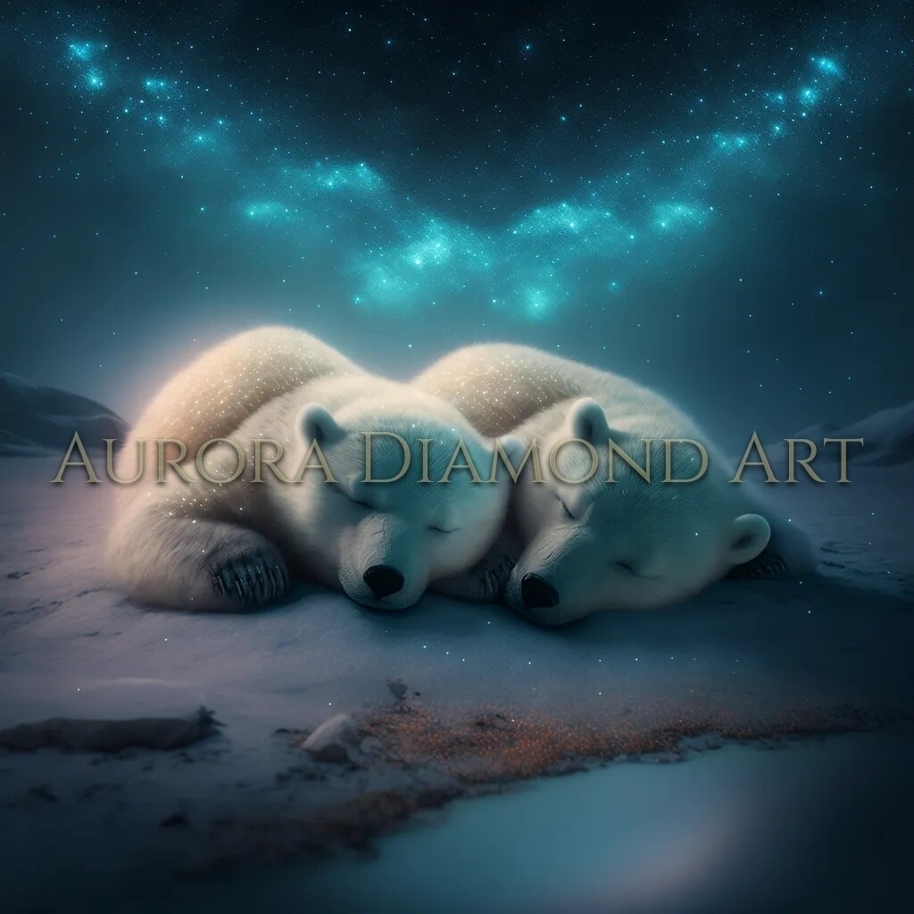 Snuggling Polar Bears Diamond Painting