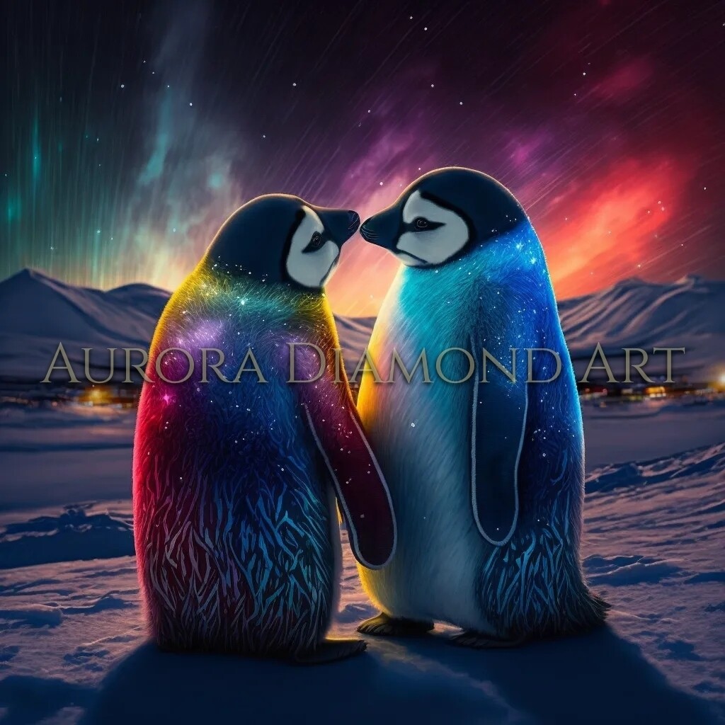 Penguins Cuddling 2 Diamond Painting
