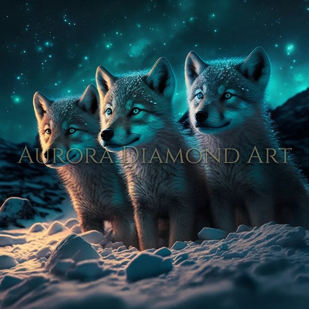 Wolf Pups 2 Diamond Painting