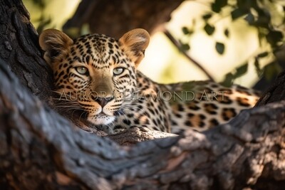 Leopard In Tree 2 Diamond Painting