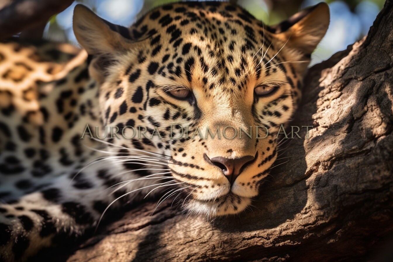 Leopard In Tree 3 Diamond Painting