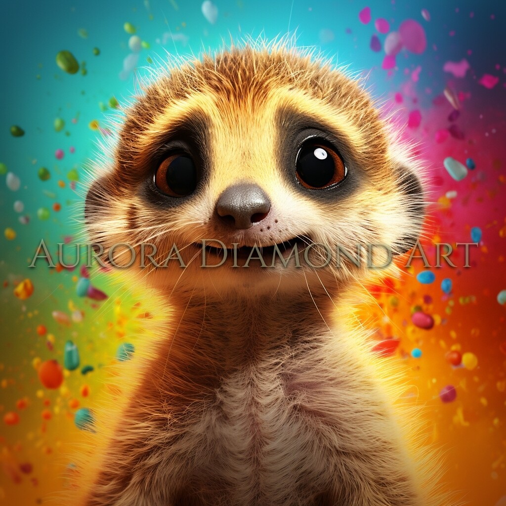 Little Meerkat Rainbow Diamond Painting