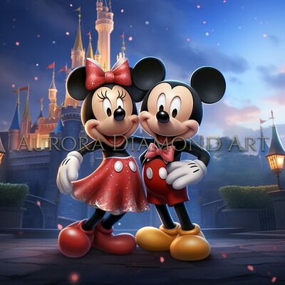 Mickey & Minnie Disney Castle Night Diamond Painting