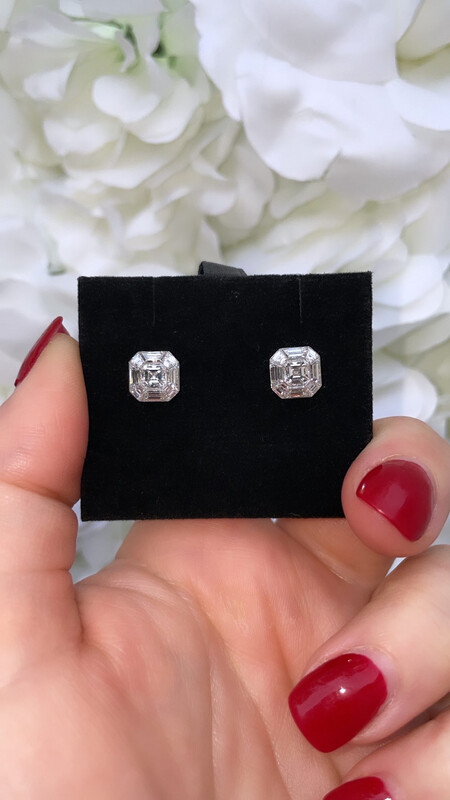 Asscher & Trapeze Cut Diamond Studs Asscher & Trapeze Cut Diamond Studs