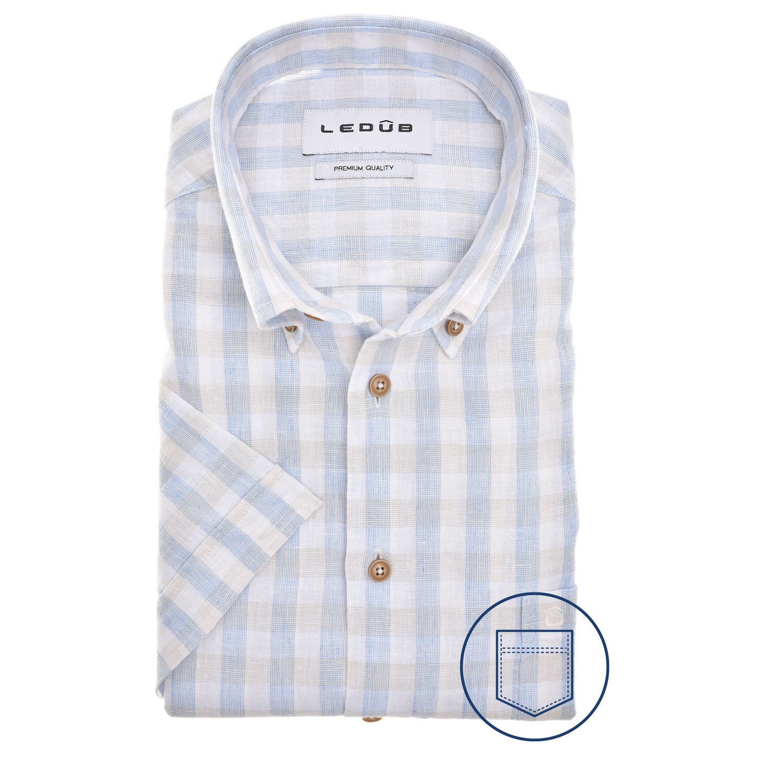 Ledub Overhemd Korte Mouw