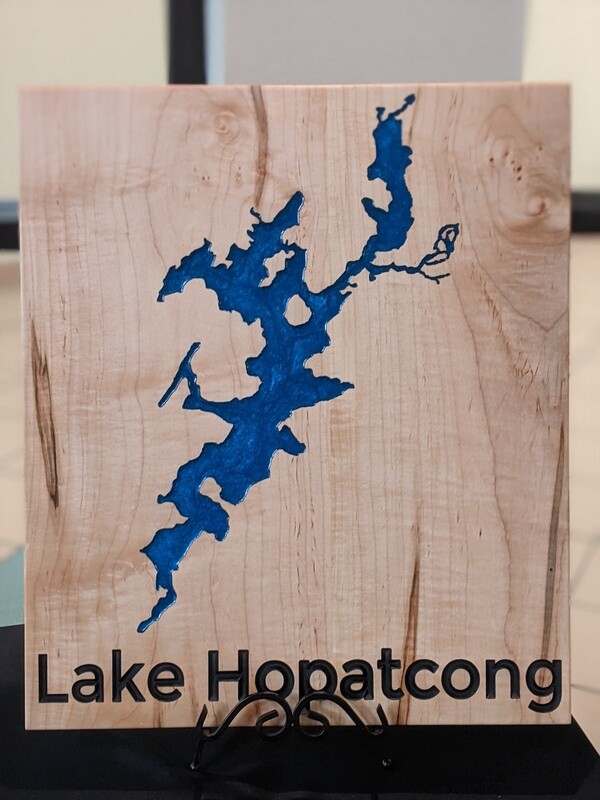 Lake Map Epoxy Sign