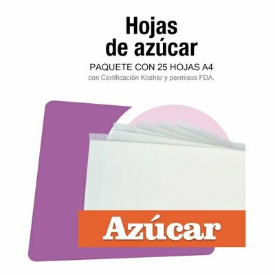 Paquete con 25 hojas de azúcar 0.75 espesor